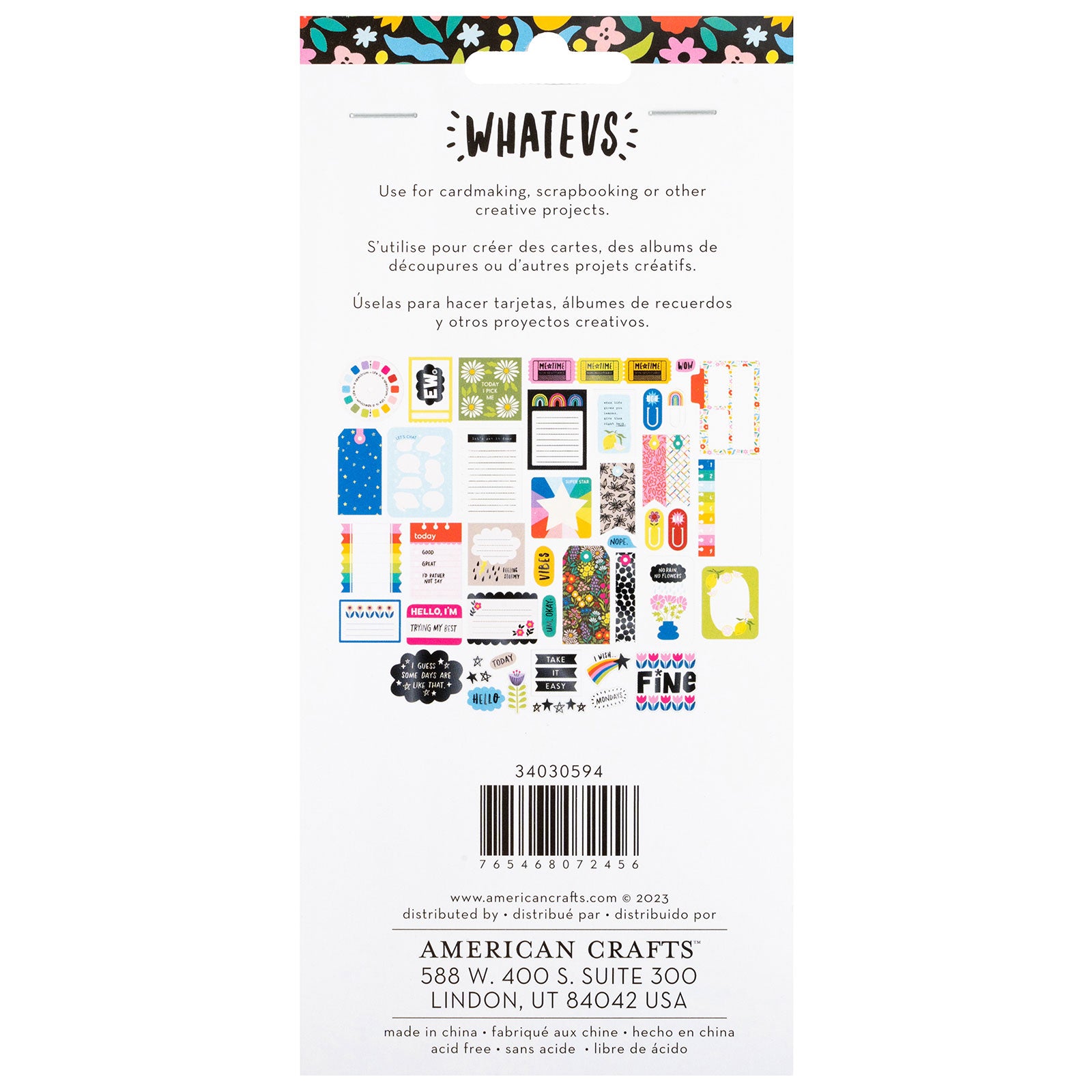 American Crafts Whatevs Journaling Ephemera Icon Die Cut Shapes Set