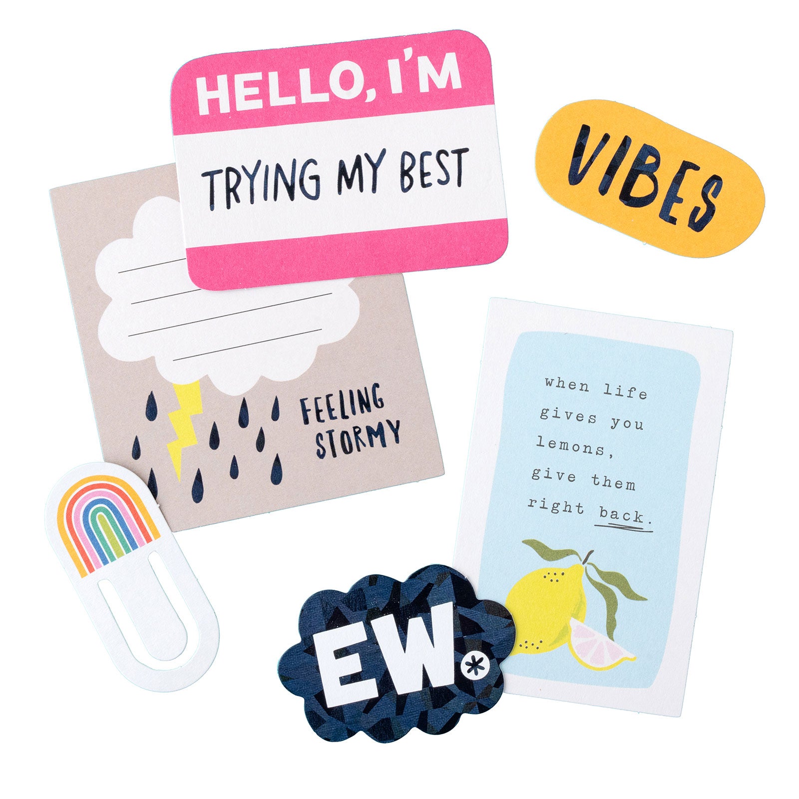 American Crafts Whatevs Journaling Ephemera Icon Die Cut Shapes Set